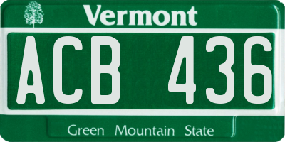 VT license plate ACB436