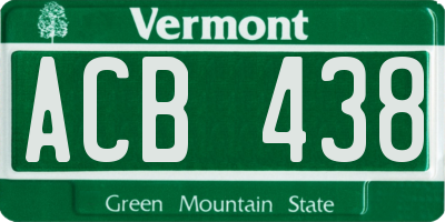 VT license plate ACB438