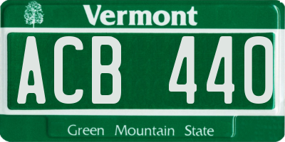 VT license plate ACB440