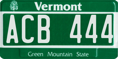 VT license plate ACB444