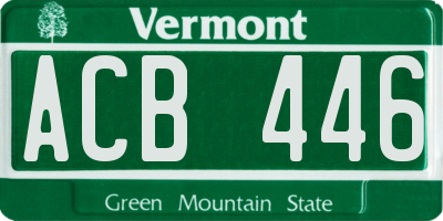 VT license plate ACB446