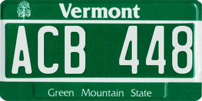 VT license plate ACB448