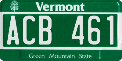 VT license plate ACB461