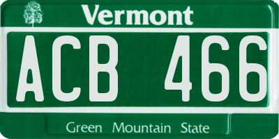 VT license plate ACB466