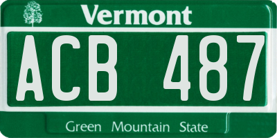 VT license plate ACB487