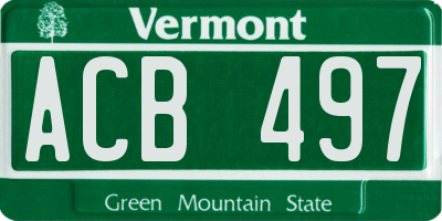 VT license plate ACB497