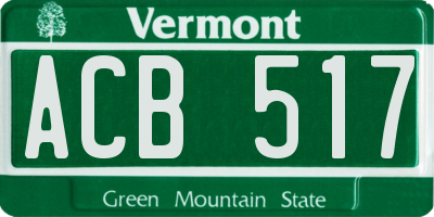 VT license plate ACB517