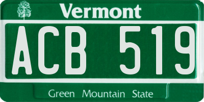 VT license plate ACB519