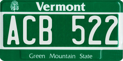 VT license plate ACB522