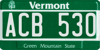 VT license plate ACB530