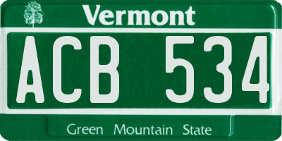 VT license plate ACB534