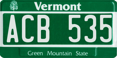 VT license plate ACB535