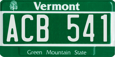 VT license plate ACB541