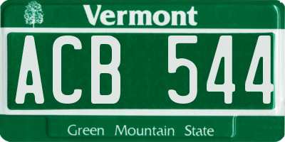 VT license plate ACB544