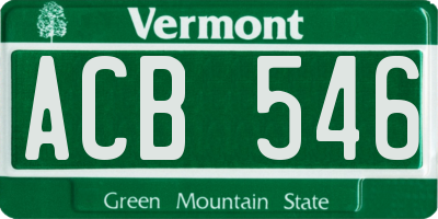 VT license plate ACB546