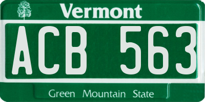 VT license plate ACB563