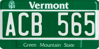 VT license plate ACB565