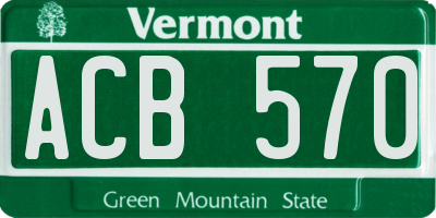 VT license plate ACB570