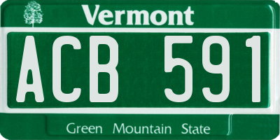 VT license plate ACB591