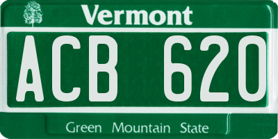 VT license plate ACB620