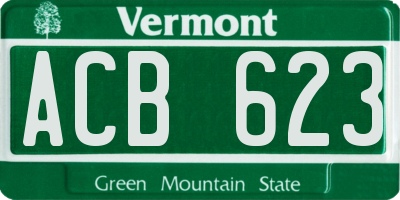 VT license plate ACB623