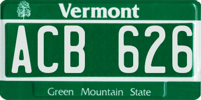 VT license plate ACB626