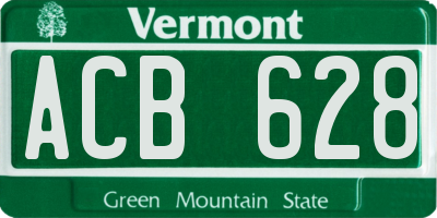 VT license plate ACB628