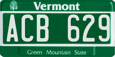 VT license plate ACB629