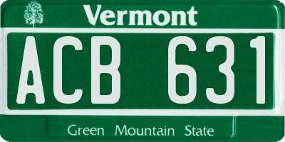 VT license plate ACB631