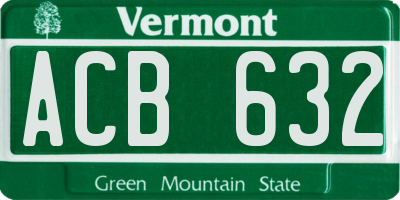 VT license plate ACB632