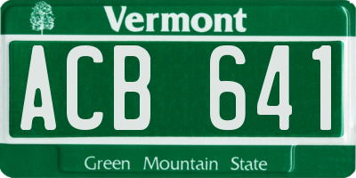 VT license plate ACB641