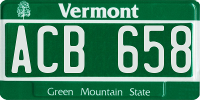 VT license plate ACB658