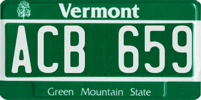 VT license plate ACB659