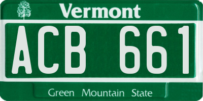 VT license plate ACB661