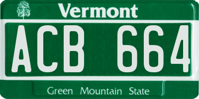 VT license plate ACB664