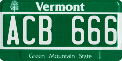 VT license plate ACB666