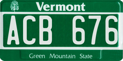 VT license plate ACB676