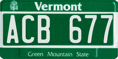 VT license plate ACB677