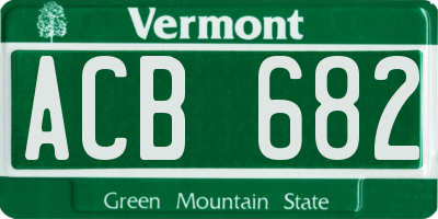 VT license plate ACB682