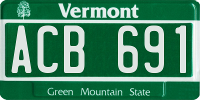 VT license plate ACB691