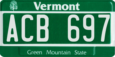 VT license plate ACB697