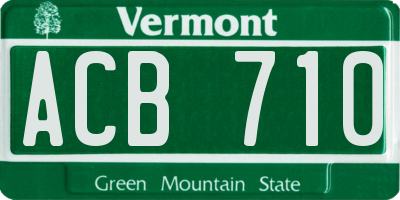 VT license plate ACB710