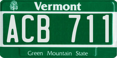 VT license plate ACB711