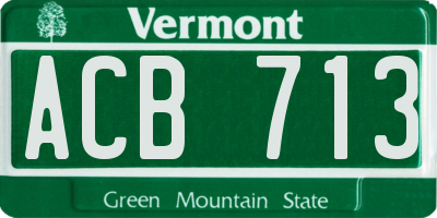 VT license plate ACB713