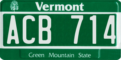 VT license plate ACB714