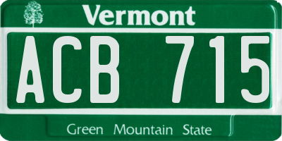 VT license plate ACB715