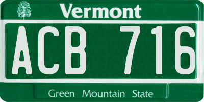 VT license plate ACB716