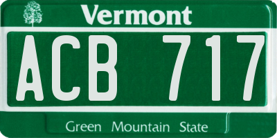 VT license plate ACB717