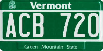 VT license plate ACB720