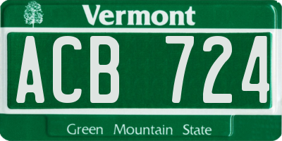 VT license plate ACB724